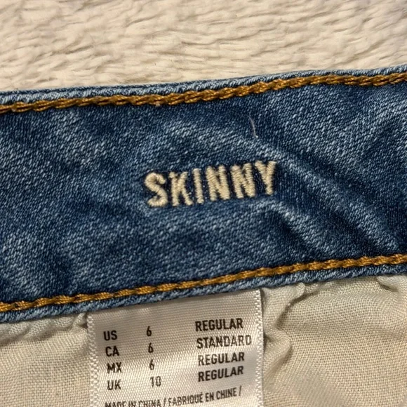 American Eagle Skinny Low Rise Jeans Womens 6 Blue Stretch Jeggings Skater Indie - Picture 8 of 12